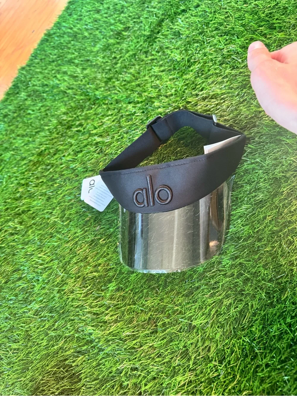 ALO Yoga Black Visor with Reflective Smoke Shield